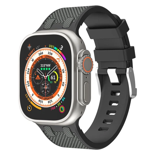Rubber Sport Band Silicone Strap for Apple Watch 9 8 7 6 5 SE Ultra 2 44/45/49mm - Picture 8 of 40