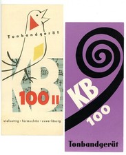 VEB FERNMELDEWERK Prospekt RFT TONBANDGERÄT KB 100 / KB 100 II Broschüre (Y2290