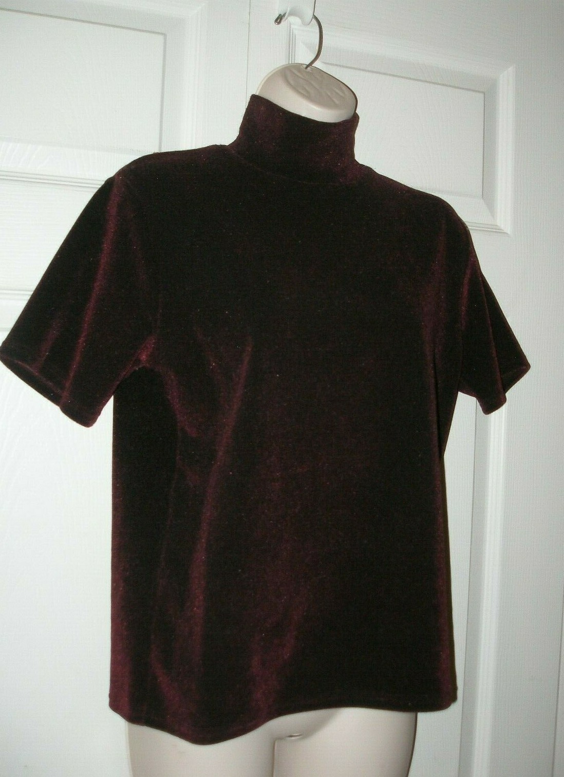 Women's Large Brown Velvet Turtleneck 