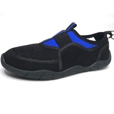 O'Rageous Boy/Girl Drainage Aquasock Water Shoes Kids Size 1 Black Blue Slip-on