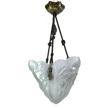 Degué Lampe Art déco Deckenlampe Original 1930 Hängelampe Verre Transparent E14