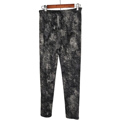 Clara SunWoo Knit Leggings Pants Size XL Grey Black Print Pull On Faded Look