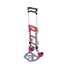 Milwaukee Hand Truck 2-Wheels+Vertical-Horizontal Convertible+Extendable Red