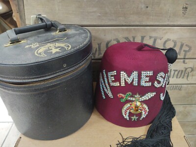 Vintage Nemesis Shriners Fez With 