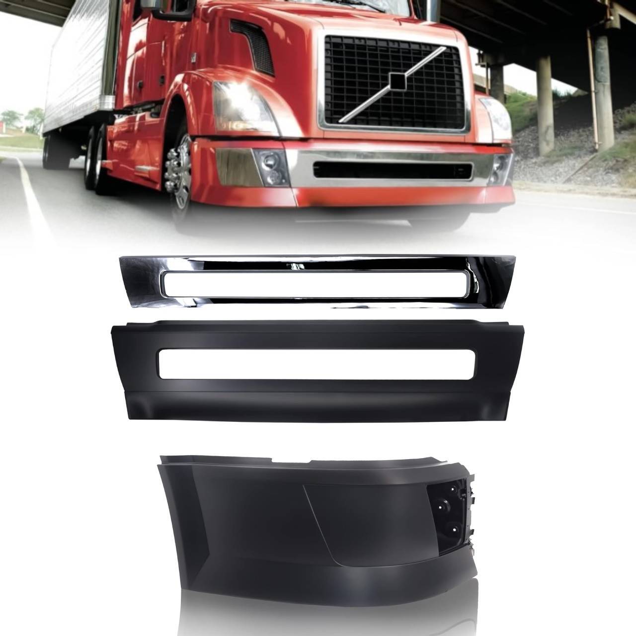 Right Side & Center Bumper for Volvo VNL 2004-2015 Models