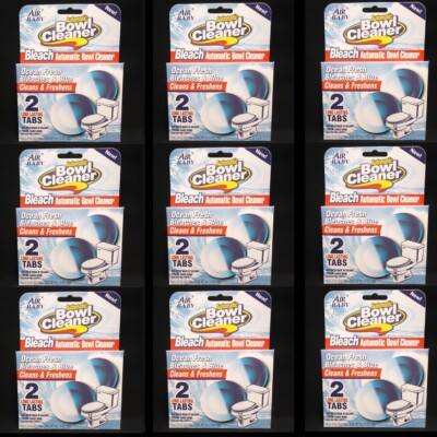  18 Tabs Air Baby Automatic Toilet Bowl Cleaner Bleach & BlueTab (Total 9 Packs)