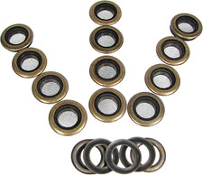 12Pc. Antique Brass 1" Outside Diameter Screened Grommets with Washers