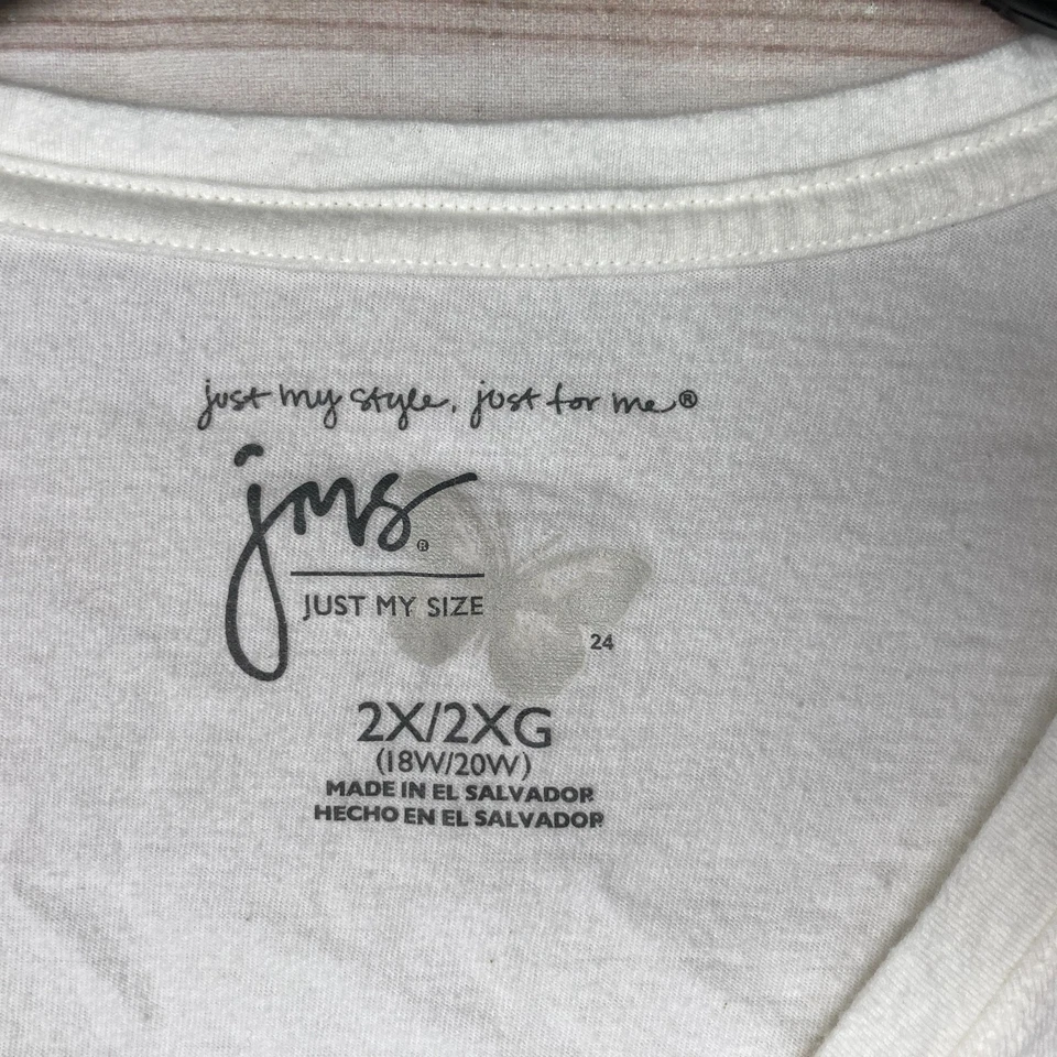 Просто мой размер Топ женщин 2 X слоновой кости v-образным вырезом футболка с длинным рукавом твердого хлопка основной - Изображение 3 из 4