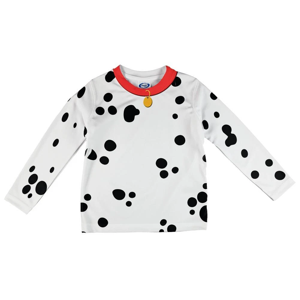 Dog Dalmatian Costume Red Collar All Over Infant Long Sleeve T Shirt