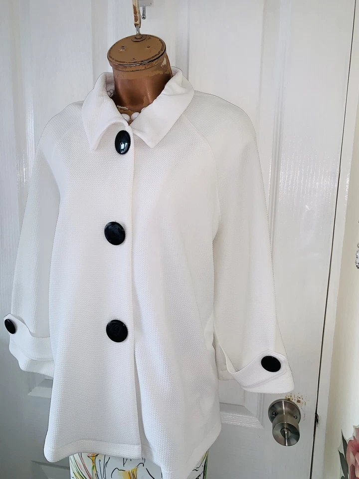 Chaqueta Joseph Ribkoff Swing Blanca Reino Unido Talla 12 Foto 4 de 4
