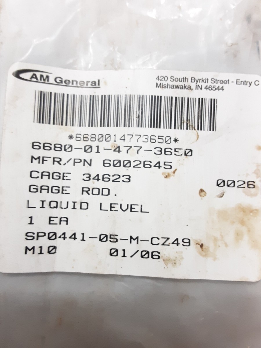 NEW AM General 6002645 NSN 6680-01-477-3650 Liquid Level