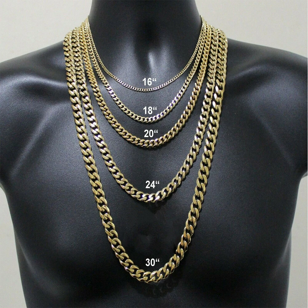 14K Gold Plated Stainless Steel Cuban Curb Chain 16