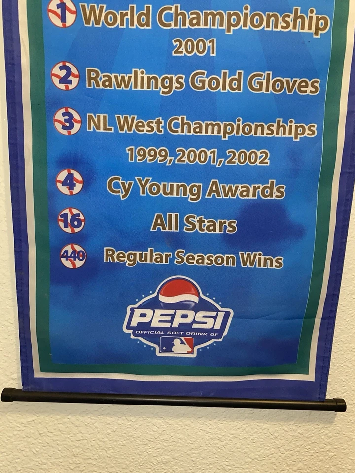 Arizona Diamondbacks Vintage MLB Baseball “So Much, So Fast” 2002 Pepsi Banner - Image 3 of 4