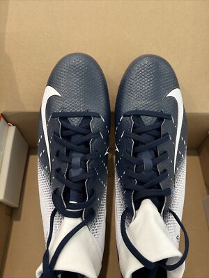 Size 11.5 Nike Vapor Untouchable Pro 3 Football Cleats White/Blue AO3021-102 NEW Nike Vapor Untouchable Pro TD 3 White/Blue Football Cleats  main image 3