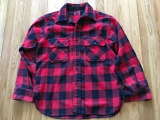 VTG Buffallo Plaid Wool Blend Flannel Shirt Jac M Distressed