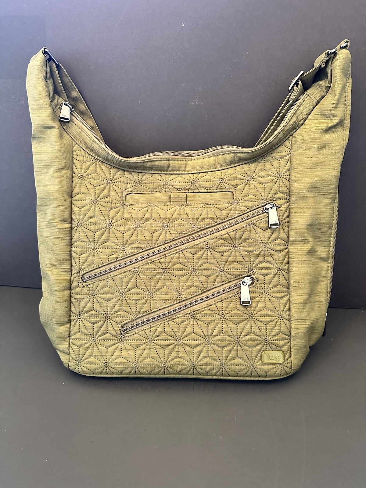 LUG Jamboree Olive Green Quilted Organizer Travel Pur… Gem