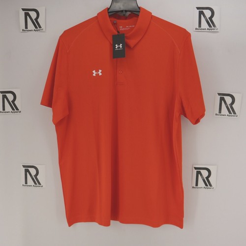 NWT Under Armour UA Loose Fit Performance Golf Polo Shirt Orange Short Sleeve - 第 1/6 張圖片
