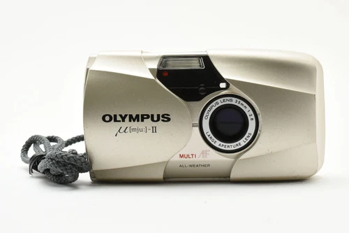 [Near MINT] Olympus μ mju ii 2 Silver Point & Shoot 35mm Film Camera From JAPAN