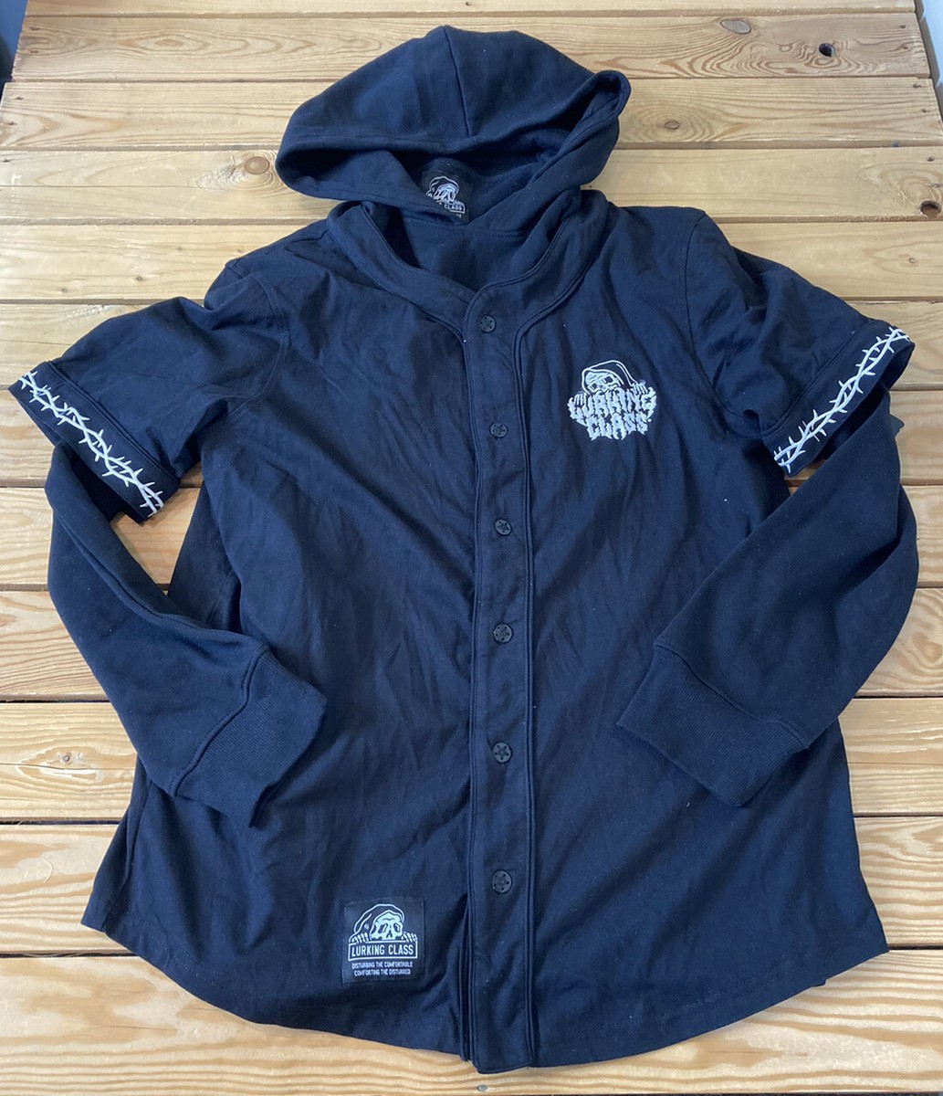lurking class NWOT men's Button up hoodie Sweatshirt size L black