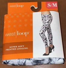 West Loop Super Soft Printed Legging S/M TIE DYE BLACK/WHITE