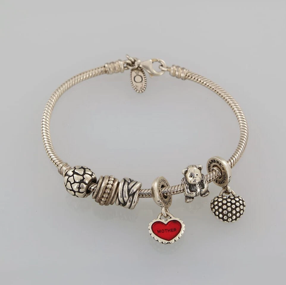 Pandora Charm Bracelet Sterling Silver Pandora Six Charm Bracelet