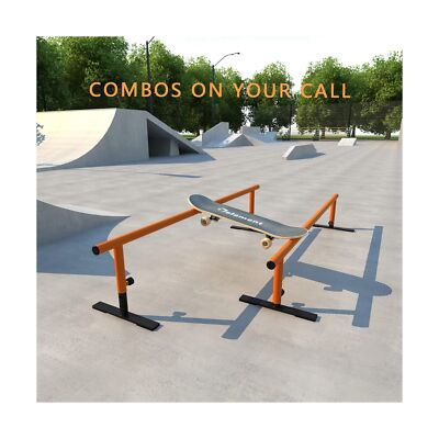 In Line Ramps Skateboard Grind Rail OC Ramps 5ft Flat Skate Rail With 2ft Bump ...