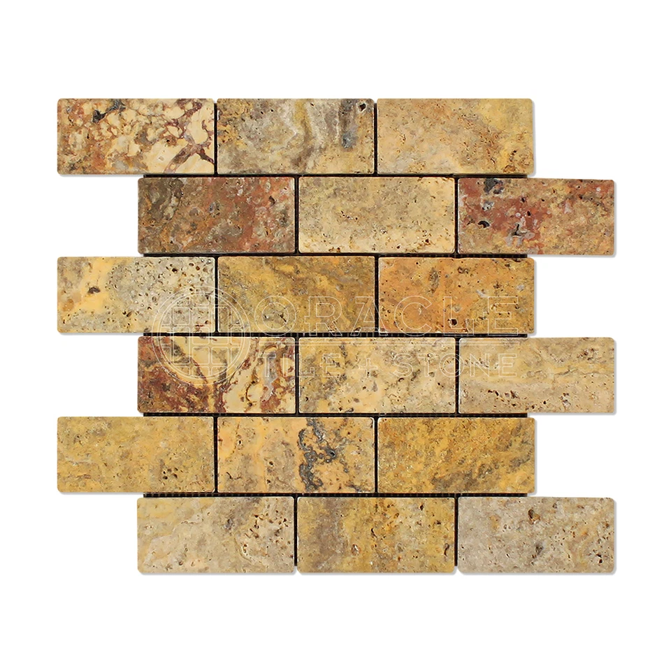 ORACLE TILE & STONE Scabos Travertine 2" X 4" Mosaic Tile
