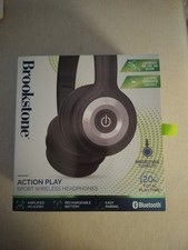 Brookstone Action Play Sport Wireless Headphones New In Box