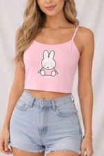 NWT Miffy X Tilly  s Pink Graphic Crop Tank Top Cami Women  s Small Bunny