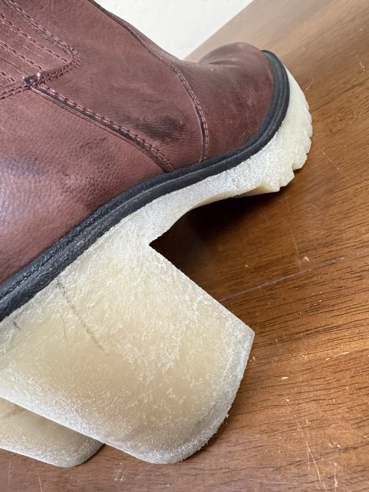 Botas Free People Tacón Grueso Cuero Borgoña Talla 39 Hechas en España  Foto 4 de 4