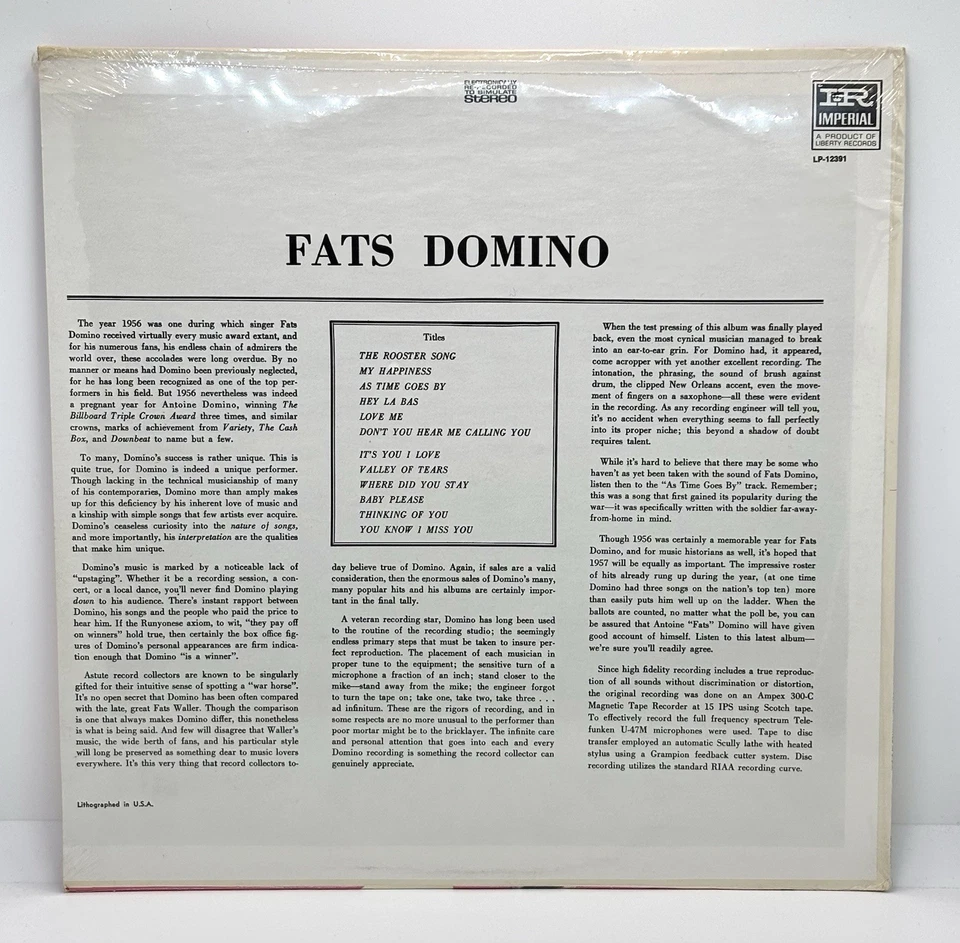 This Is Fats | Fats Domino | Vinyl • Imperial Records • 1960s Reissue #Sealed - Image 3 of 3