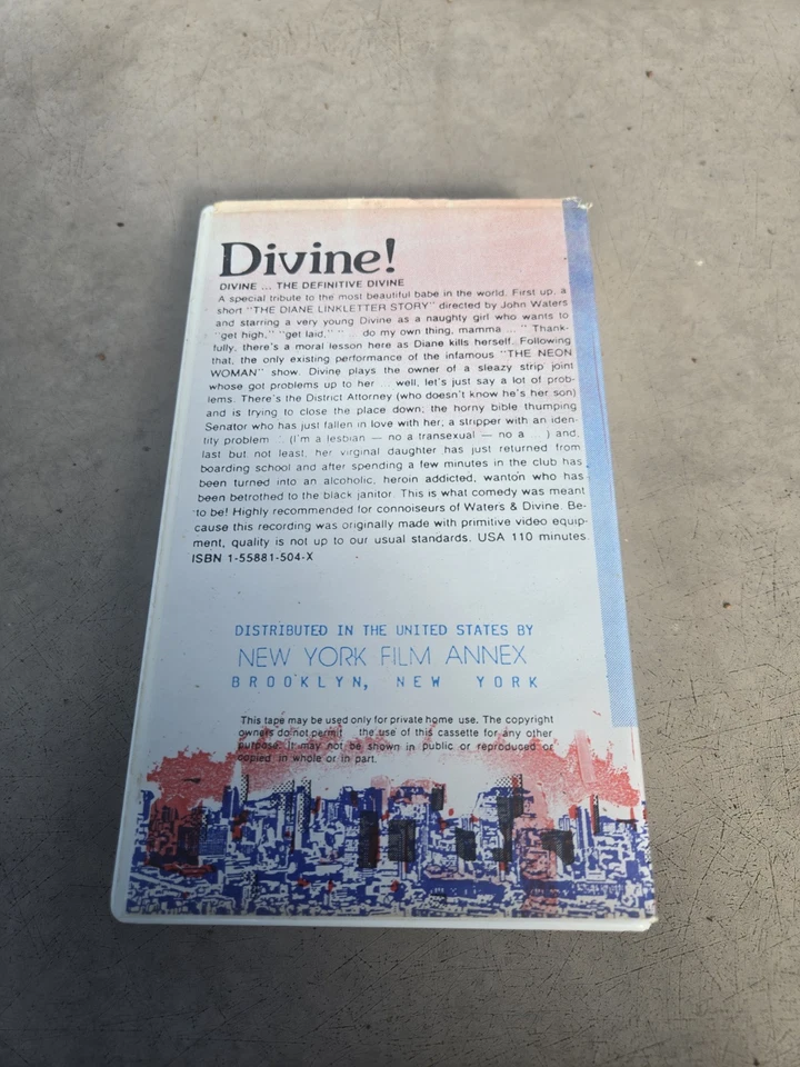 Divine New York Film Annex VHS UNTESTED A Classic Of The World - Image 2 of 4