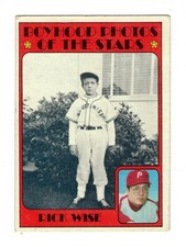 1972 Topps Boyhood Photos of the Stars Rick Wise #345