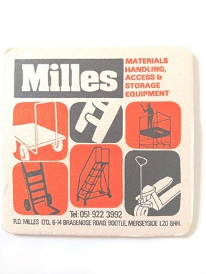Vintage MILLES - Material Handling / Access & Storage Equip .. Bierdeckel/Untersetzer