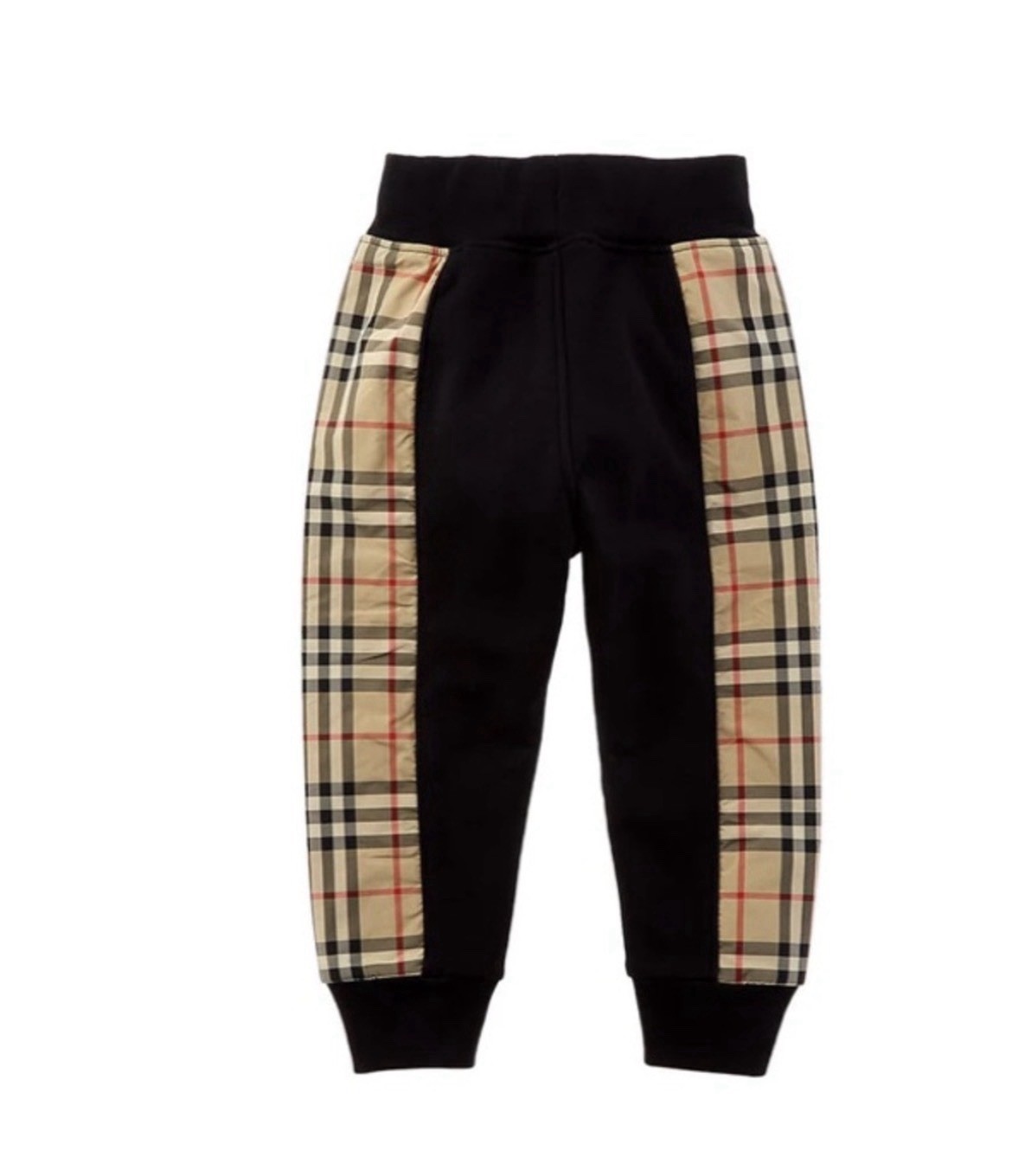 Burberry Kids Unisex Black Joggers and Plaid Check Size 6Y NWT