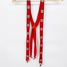 Santa Claus Suspenders Braces Red Christmas Holiday Adult Size Adjustable
