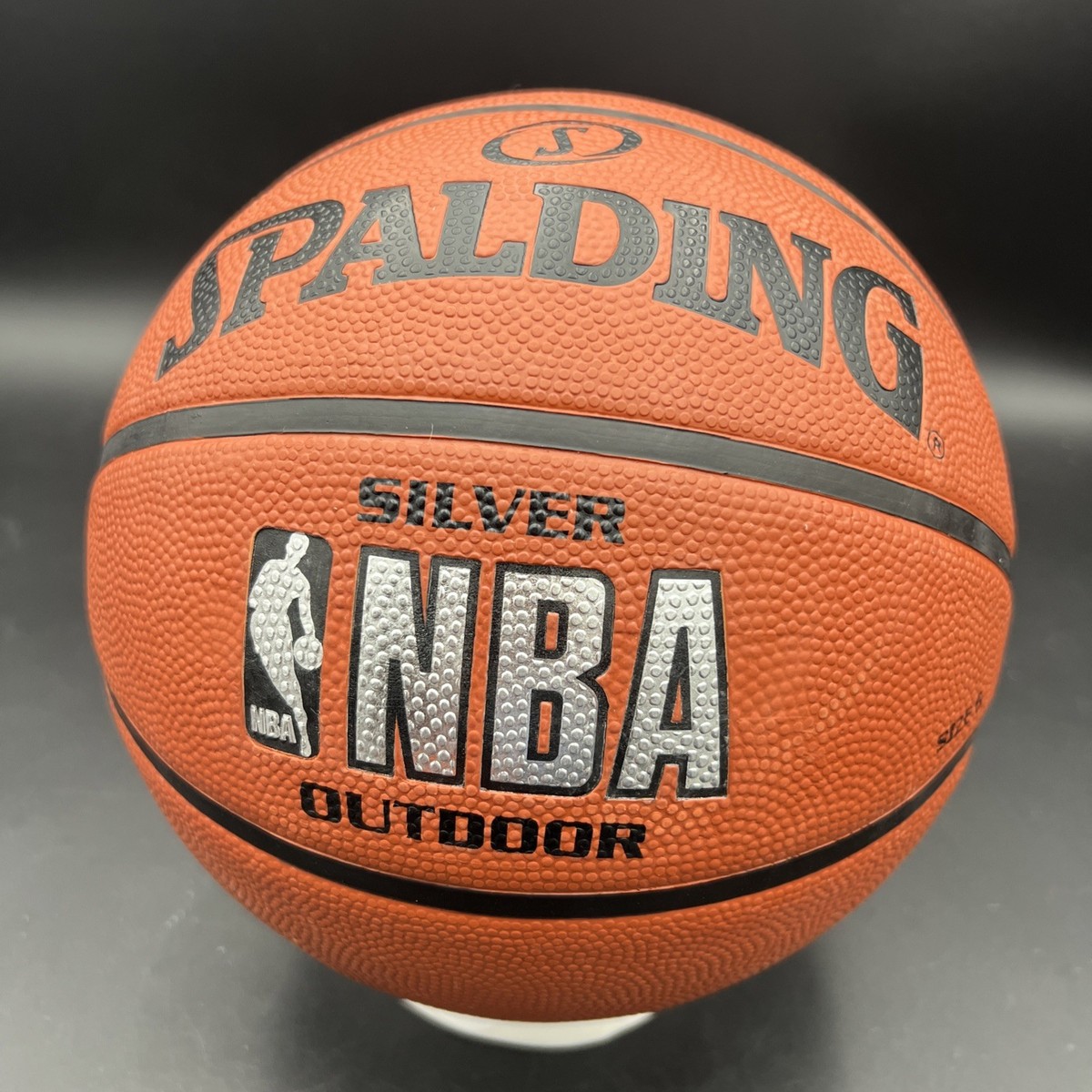 RARE SPALDING SILVER NBA OUTDOOR BASKETBALL BALL SIZE 6 NEW NOS | eBay