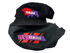 2 Pack VTG Yamaha Fanny Pack & Corduroy Hat 90s Dirt Bike Motorcycle Colorful