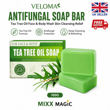 Veloma Antifungal Soap Bar Tea Tree Oil Face & Body Wash Skin Cleansing Relief
