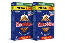Nestle Shreddies The Original Breakfast Cereal Vegan Chrunchy WholeGrain 2x1.1kg