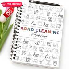 ADHD Cleaning Planner, Schedule and 8.27 inches x 11.1 inches, White