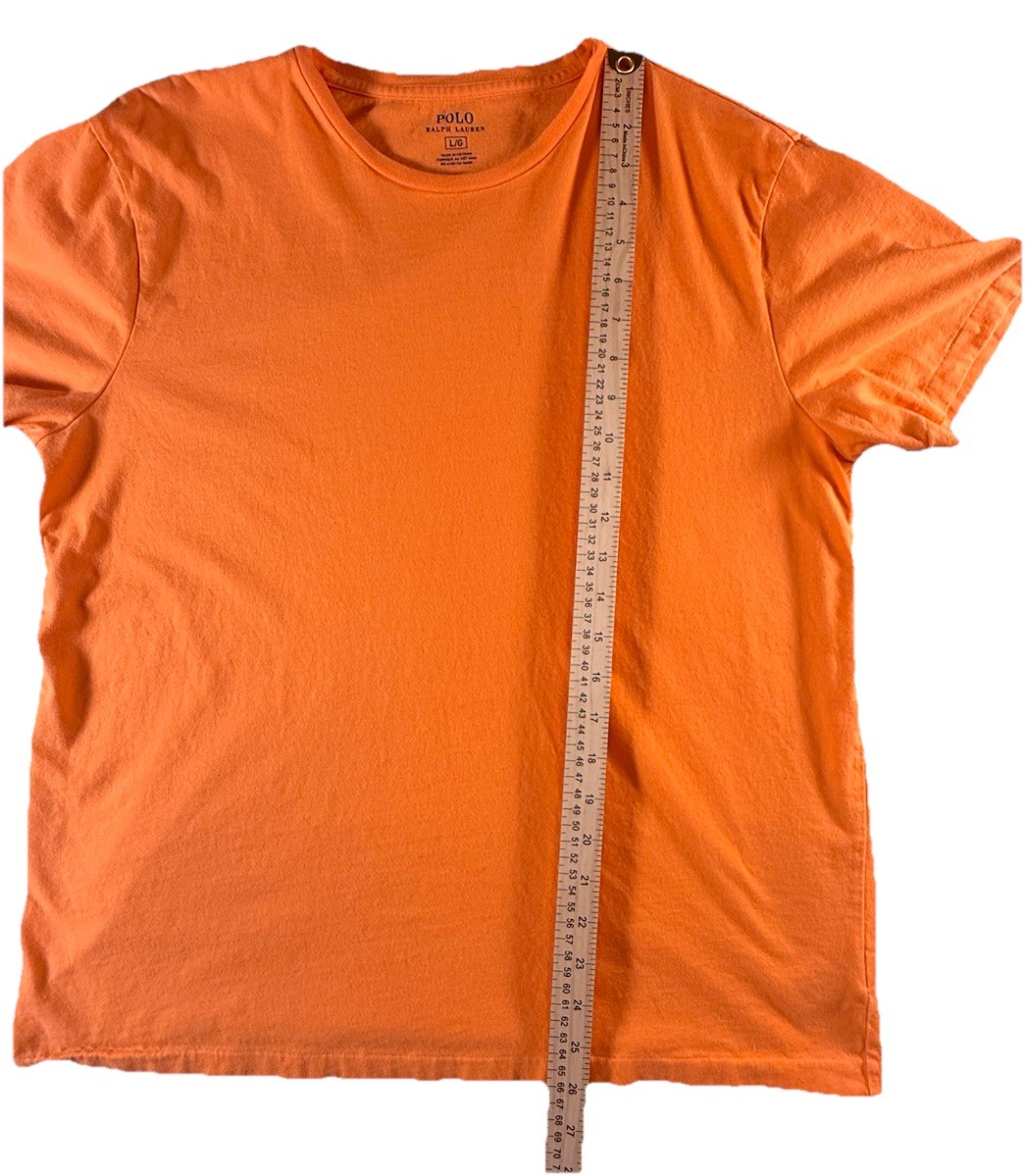 Polo Ralph Lauren t shirt uomo girocollo grande manica corta arancione blu pony