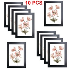 10 Pack Photo Frames 6x4 Multi Black Picture Frames Wall Mount Certificate Frame