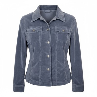 Rafaella Corduroy Button Down Jacket Gray Blue Women Size 12