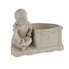 Fioriera Antica Europa '900 Porcellana bianca Statuetta Putto Ceramiche antiche