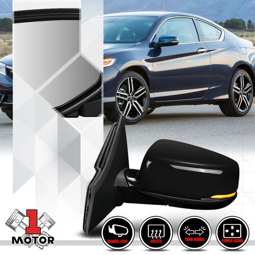 [Left] Driver Side Power+Heated Signal Glass Mirror for 13-16 Honda Accord Coupe