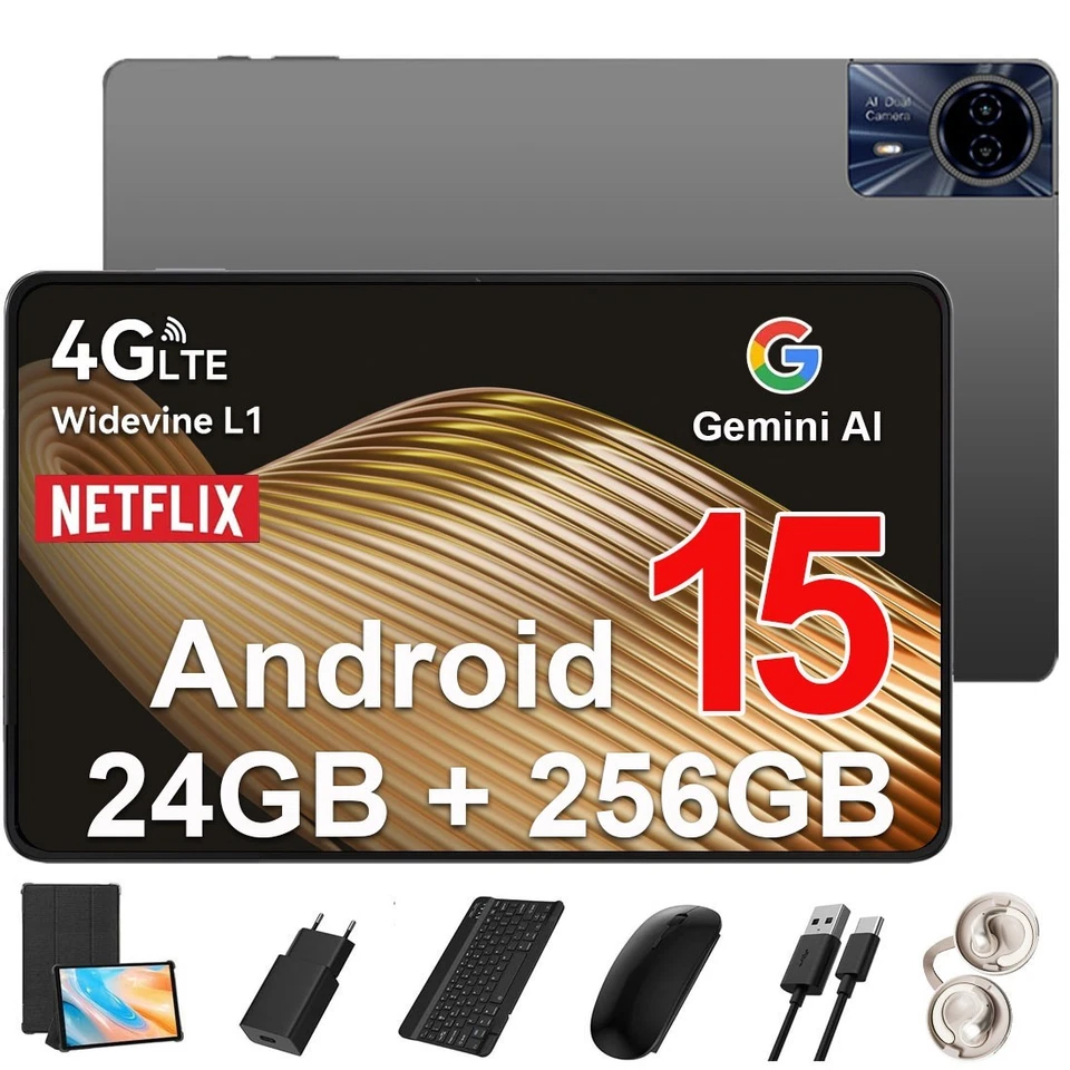 SENLINTECH 2025 Neu 14" Tablet Android 15 24GB RAM+256GB ROM Gemini AI WlFl 4G LTE 2SIM GPS