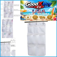 Mesh Shower Caddy Hanging 8 Pockets 16.5 x 29.1 Inch White Quick Dry Mesh 3