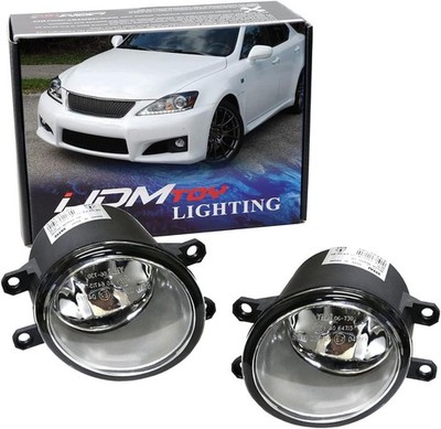 iJDMTOY Pair of Clear Lens Halogen Fog Lamps Compatible With Lexus 
