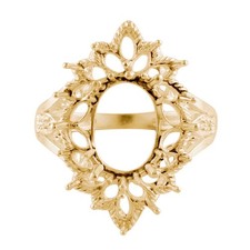 Semi Mount Causal Ring 8x12MM Oval Shape Faceted Cut Sterling Silver